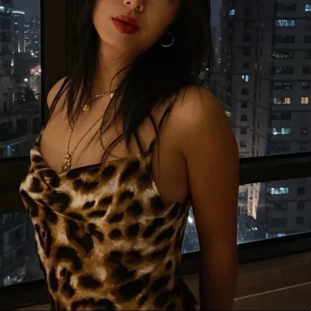 Cheetah print slip dress